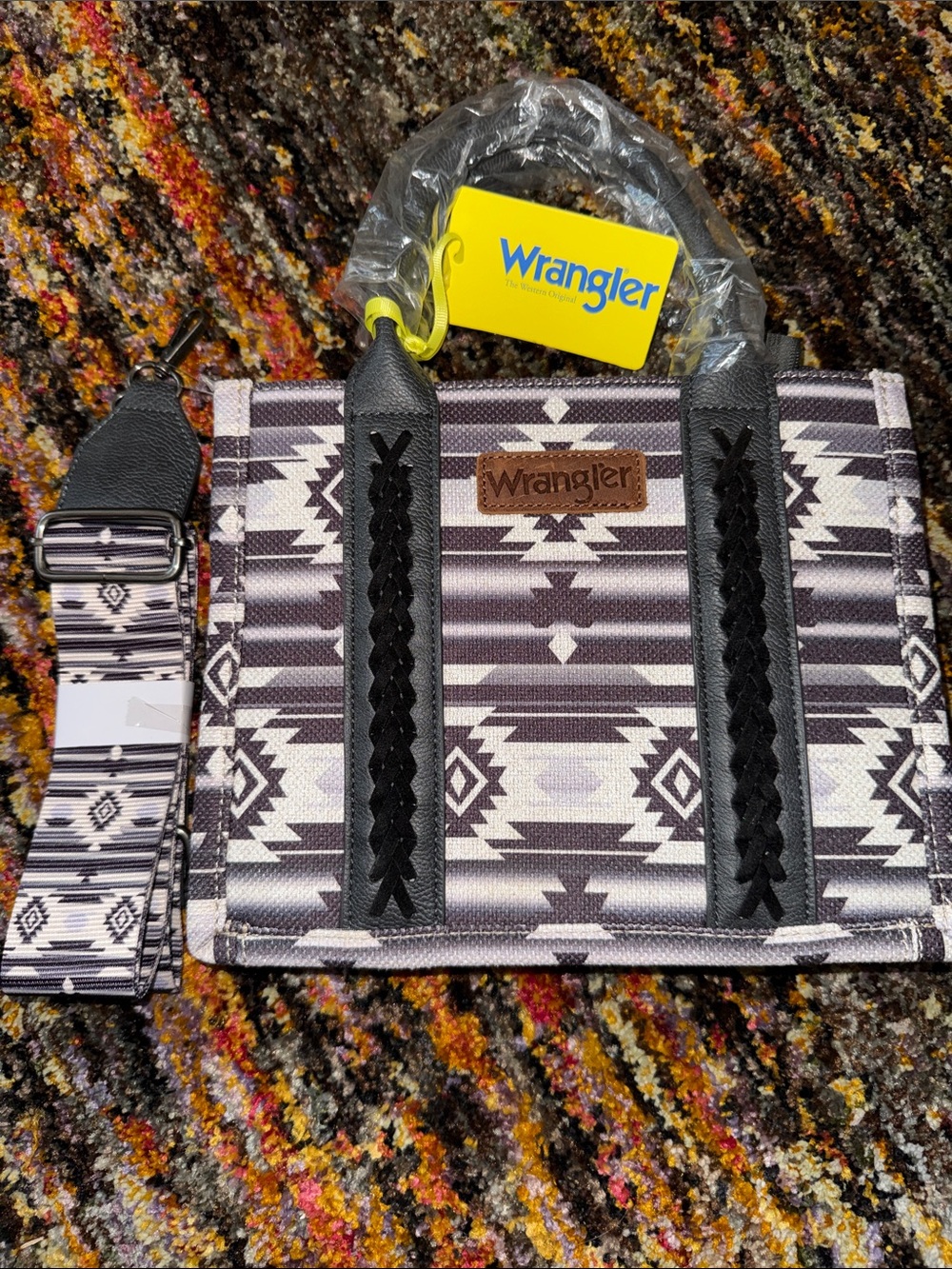 Wrangler Aztec Small Tote with Strap NEW